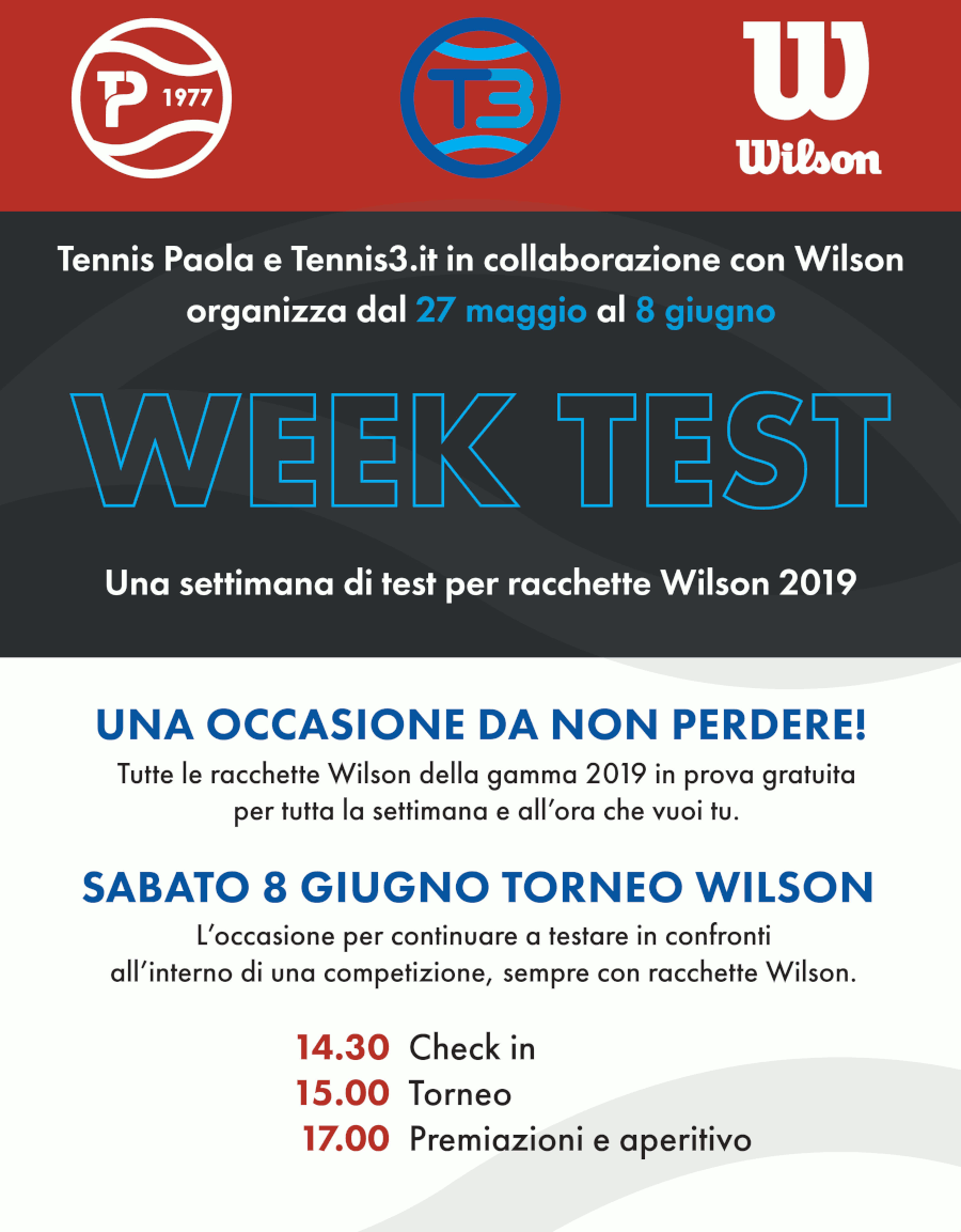 WEEK TEST WILSON 2019